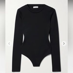 GOOD AMERICAN Black long Sleeve Thong Bodysuit Size 4 (XL) NWT